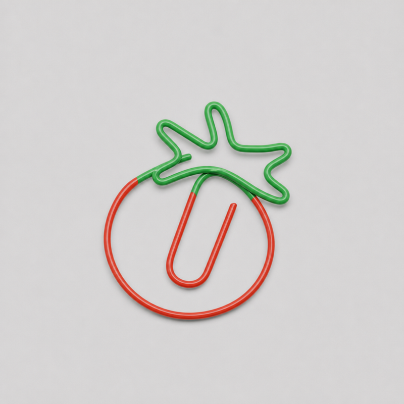 10 PCS Minimalist Tomato Shape Decorative Metal Paper Clips