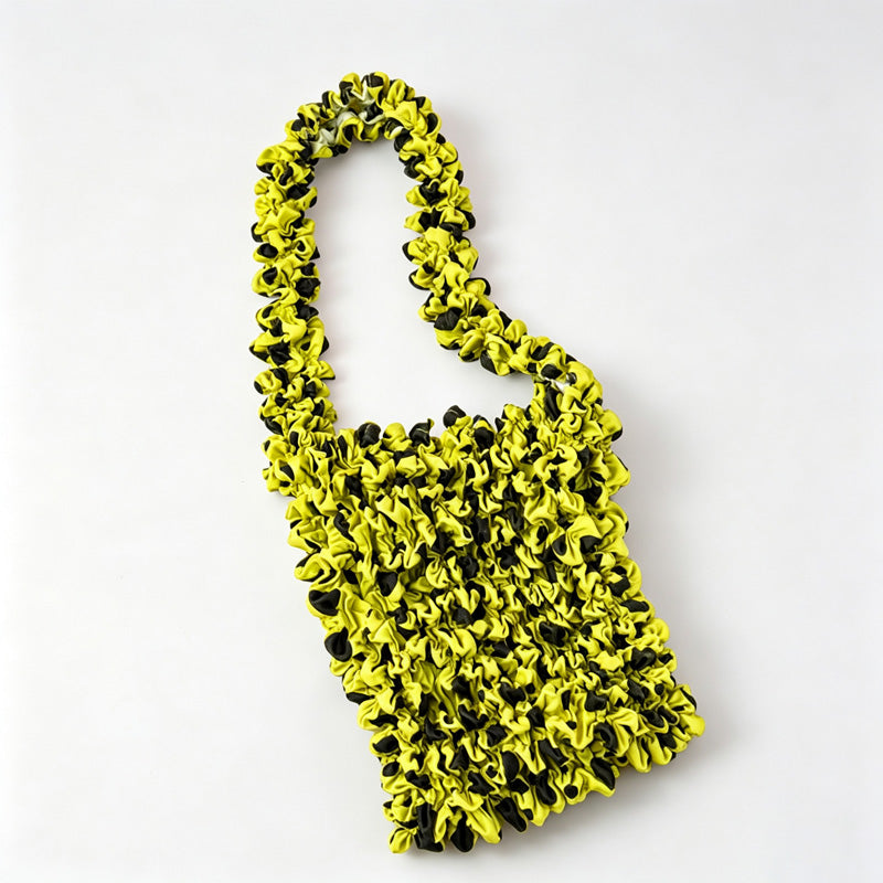 Textured Pleated Storage Tote Bag