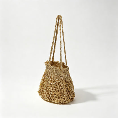 Crochet Drawstring Handle Bag