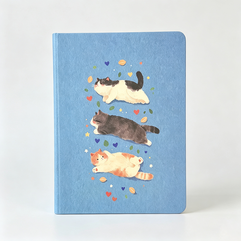 Three‑Cat Print Blank Notebook