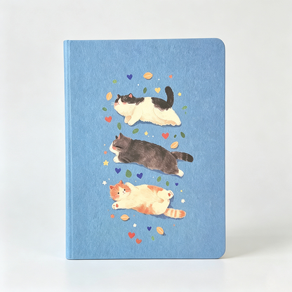 Three‑Cat Print Blank Notebook