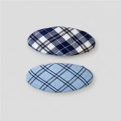 Blue Plaid Hair Clip Set