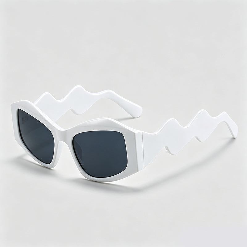 Wavy Temple Irregular Rectangle Sunglasses