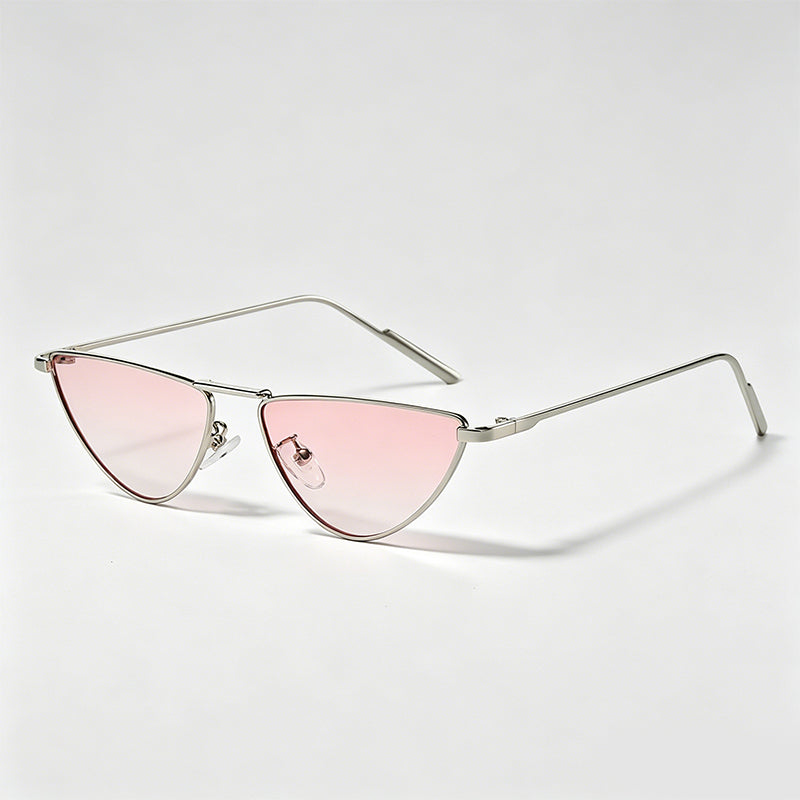 Slim Metal Mini Triangle Cat Eye Sunglasses