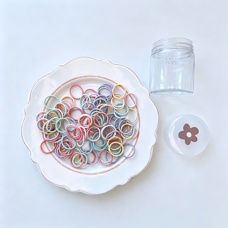 100 PCS Colored Mini Elastic Hair Ties