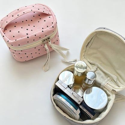 Handled Star Print Makeup Bag