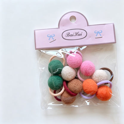 Plush Ball Elastic Hair Ties