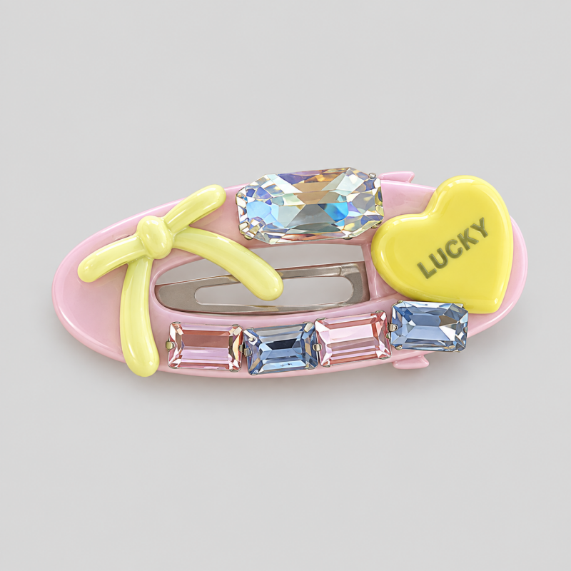 Bow Heart Colorful Hair Clips