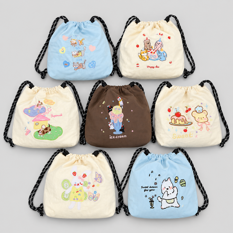 Nylon Drawstring Crossbody Bag