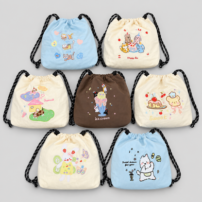 Nylon Drawstring Crossbody Bag