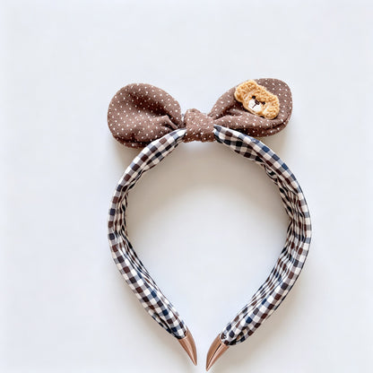 Plaid Fabric Bow Headband