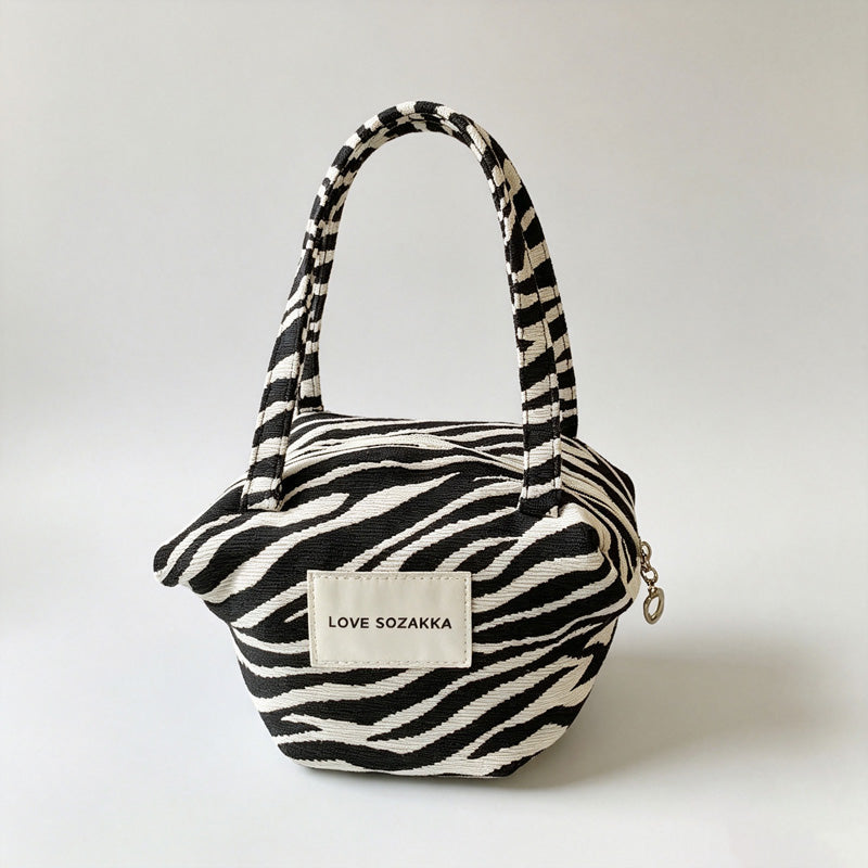 Pattern Canvas Mini Handle Bag