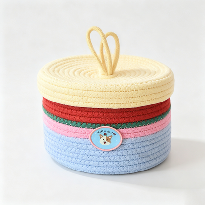 Striped Rope Storage Basket