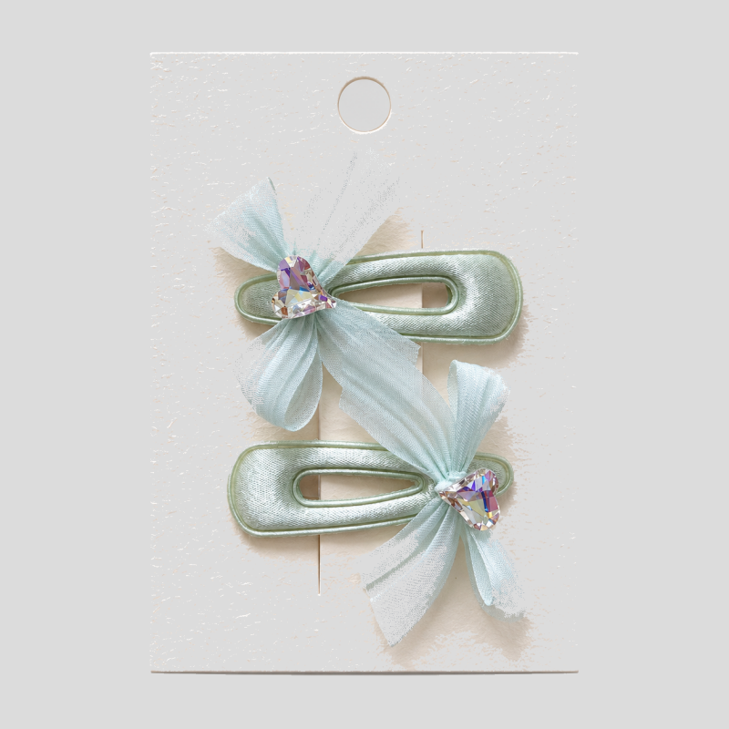 Bow Rhinestone BB Hair Clips