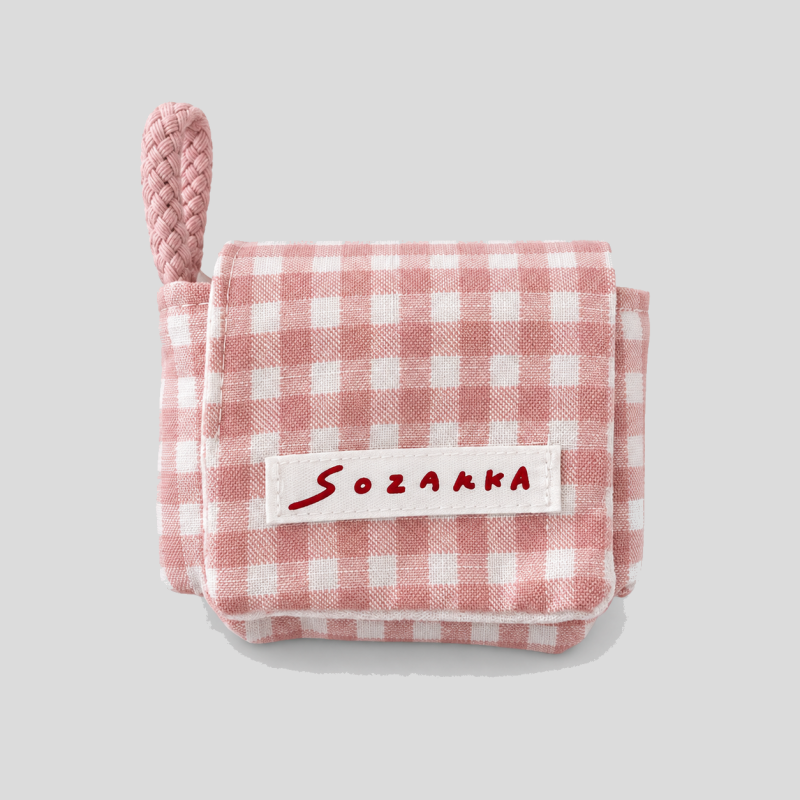 Gingham Earphone Mini Pouches