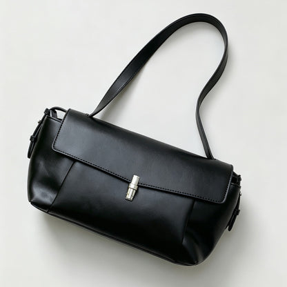 Bar Clasp Flap Shoulder Bag