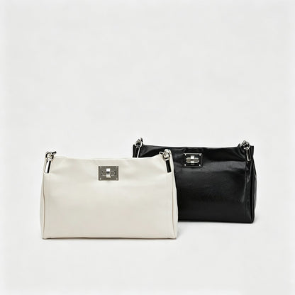 Rectangular Turn Lock Shoulder Bag