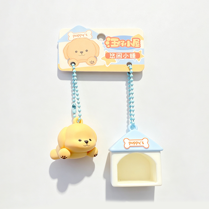 Puppy House Split Pair Keychain Set