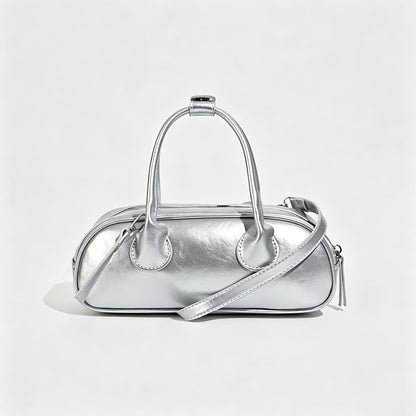 Metallic Barrel Handle Bag