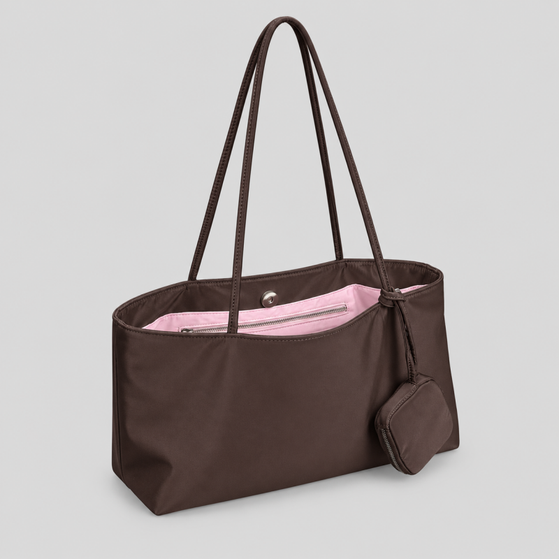 Nylon Shoulder Handle Bag with Pouch