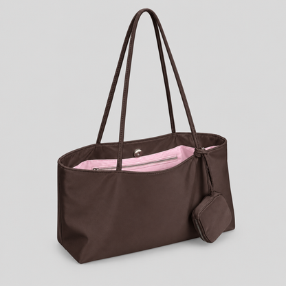 Nylon Shoulder Handle Bag with Pouch