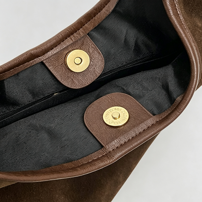 Vintage Suede Hobo Shoulder Bag