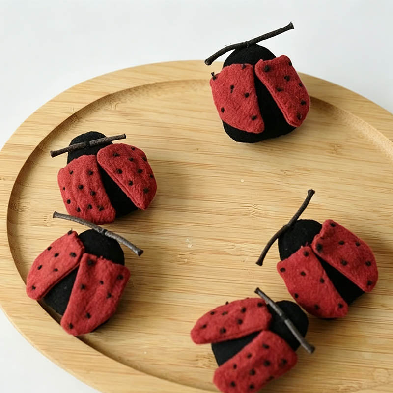 Cute Red Ladybug Fabric Brooch - Shopdayla Wholesale - #4914