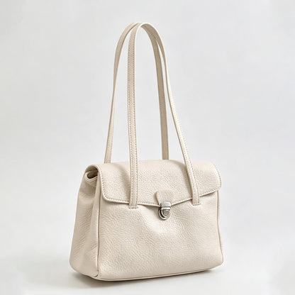 Litchi Grain Lock Clasp Shoulder Bag