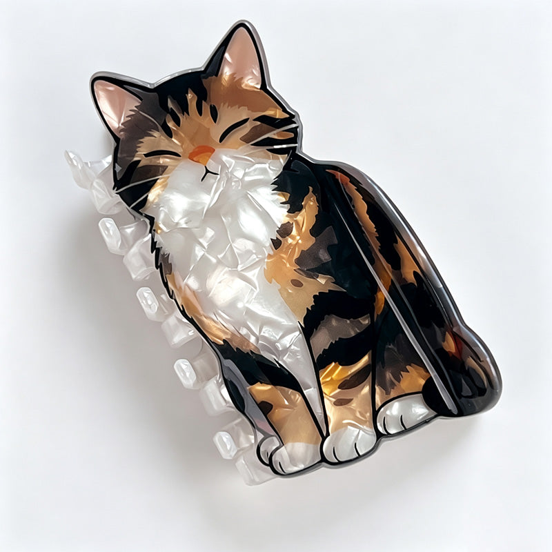Cat Acetate Hair Claw Clip