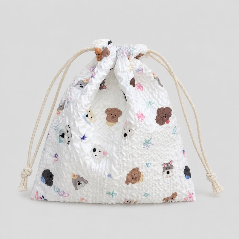 Floral Lace Drawstring Pouch