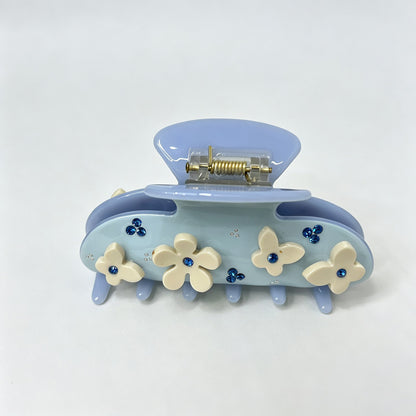 Flower Butterfly Rhinestone Claw Clips