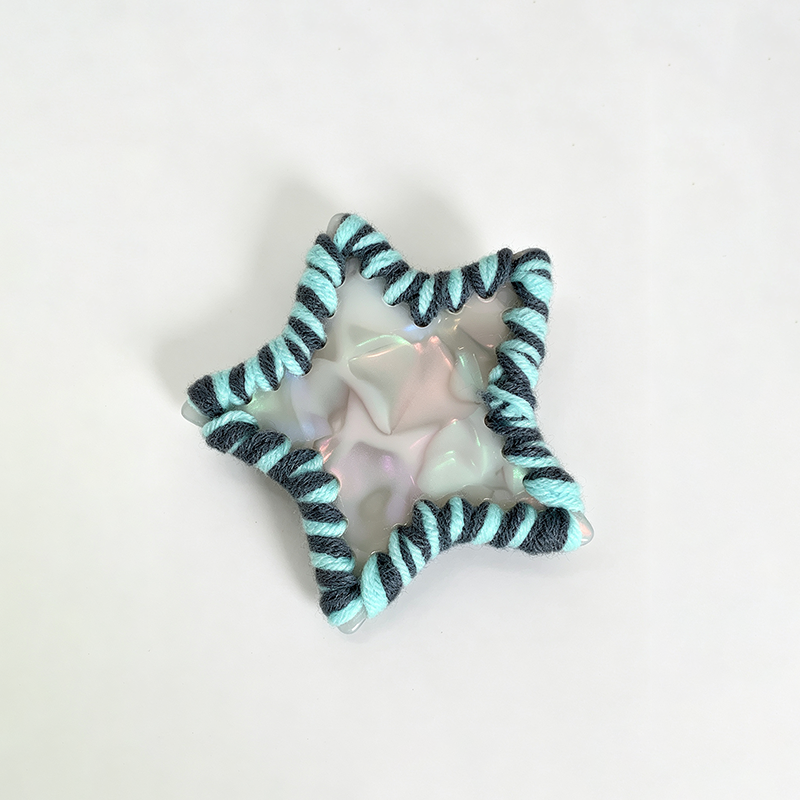 Colorful Yarn Edge Acetate Hair Barrettes
