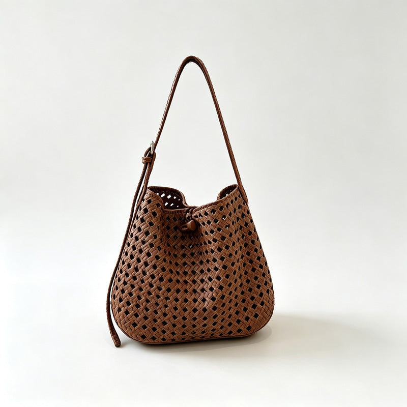 Perforated Bucket Shoulder Bag