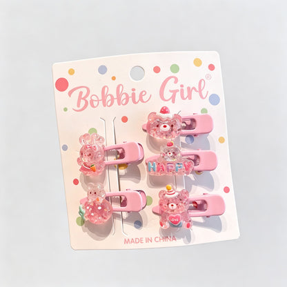 Animal Shape Resin Hair Clips Set