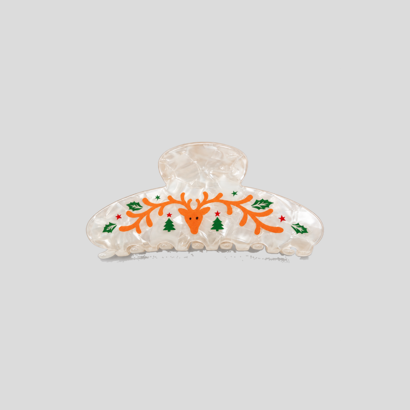 Christmas Print PVC Hair Claw