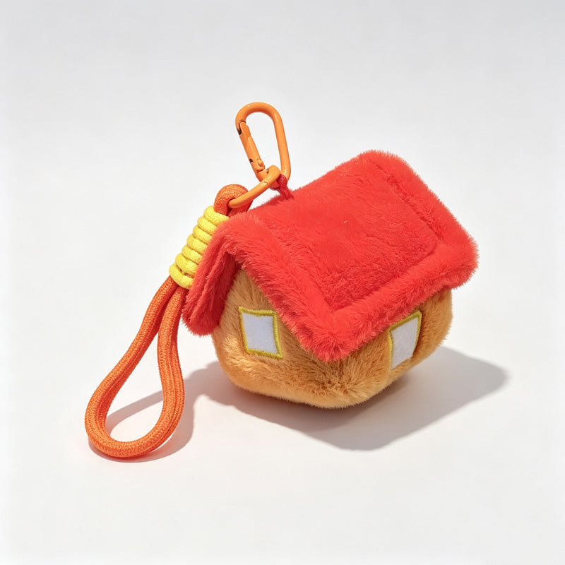 House‑Shaped Plush Keychain