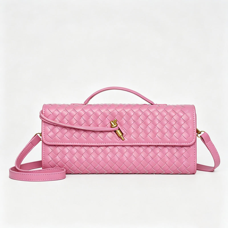 Woven Faux PU Handbag Crossbody Bag