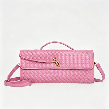 Woven Faux PU Handbag Crossbody Bag