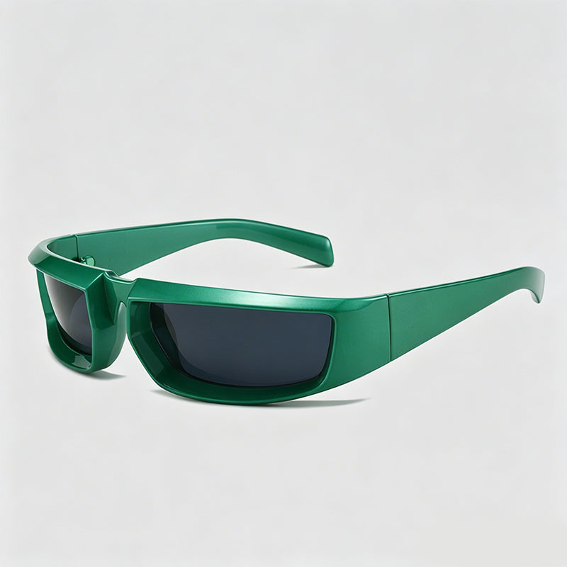Futuristic Wrap Rectangle Y2K Sunglasses