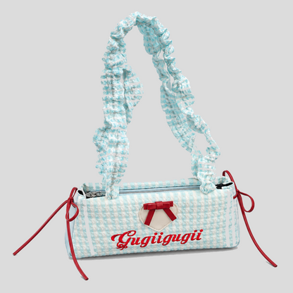 Plaid Bow Handle Underarm Bag