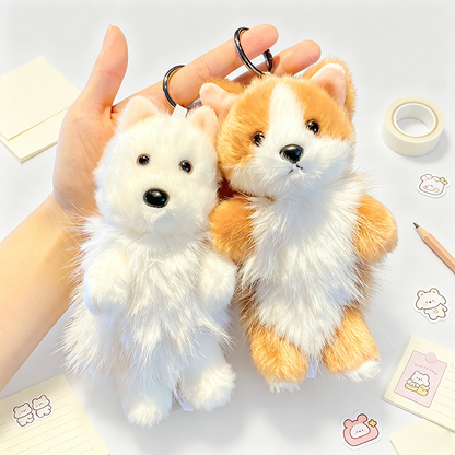 Plush Dog Figure Keychain