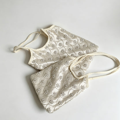 Embossed Floral Shoulder Tote