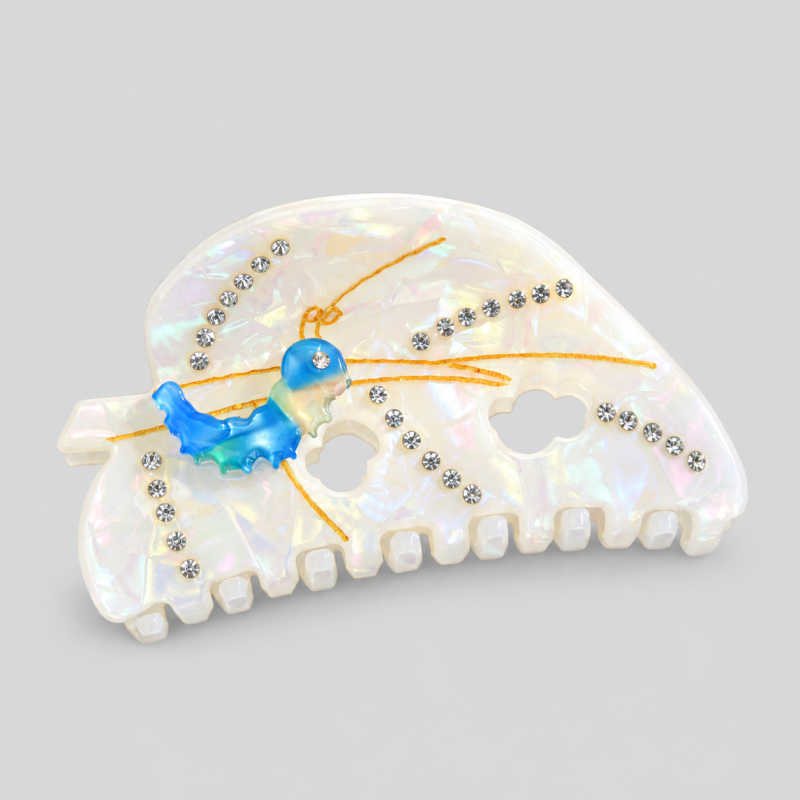 Rhinestone Leaf Shape Hair Claw Clip