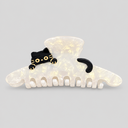 Cat Print Large Hair Claw Clip