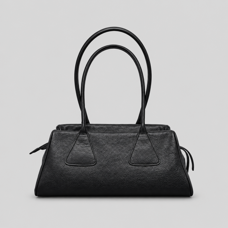 Faux Leather Shoulder Handle Bag