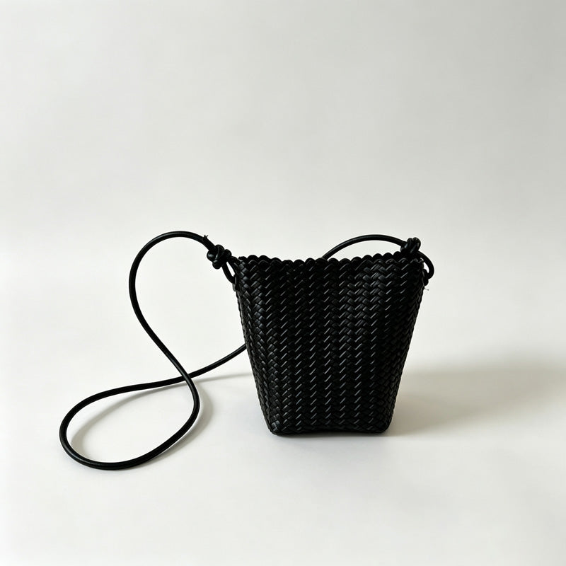 Woven Bucket Crossbody Bag