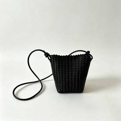 Woven Bucket Crossbody Bag
