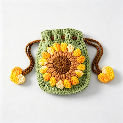 Sunflower Drawstring Coin Purse