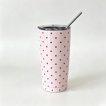 Polka Dot Straw Tumbler