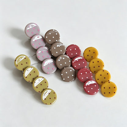 Polka‑Dot Acetate Hair Barrettes